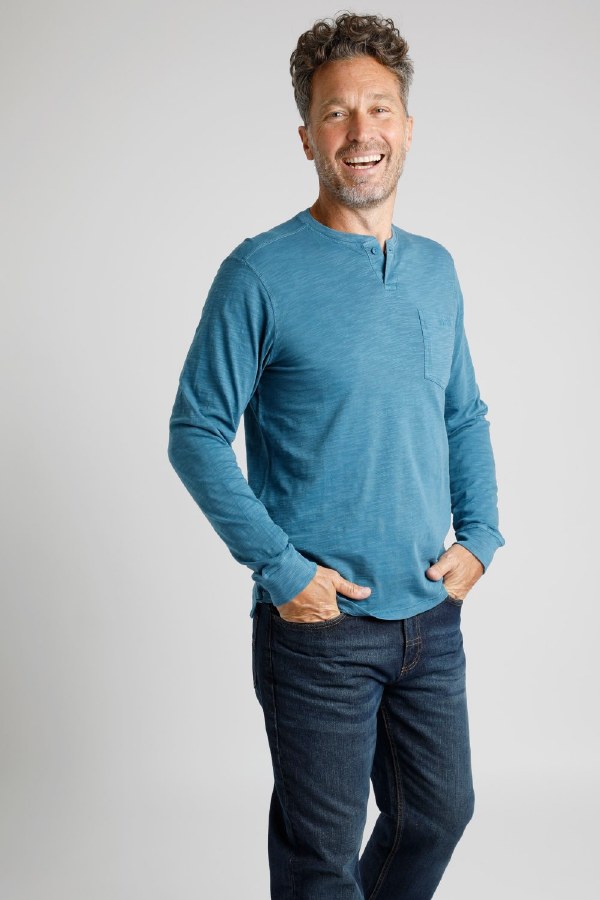 Weird Fish Walkin Organic Henley Top
